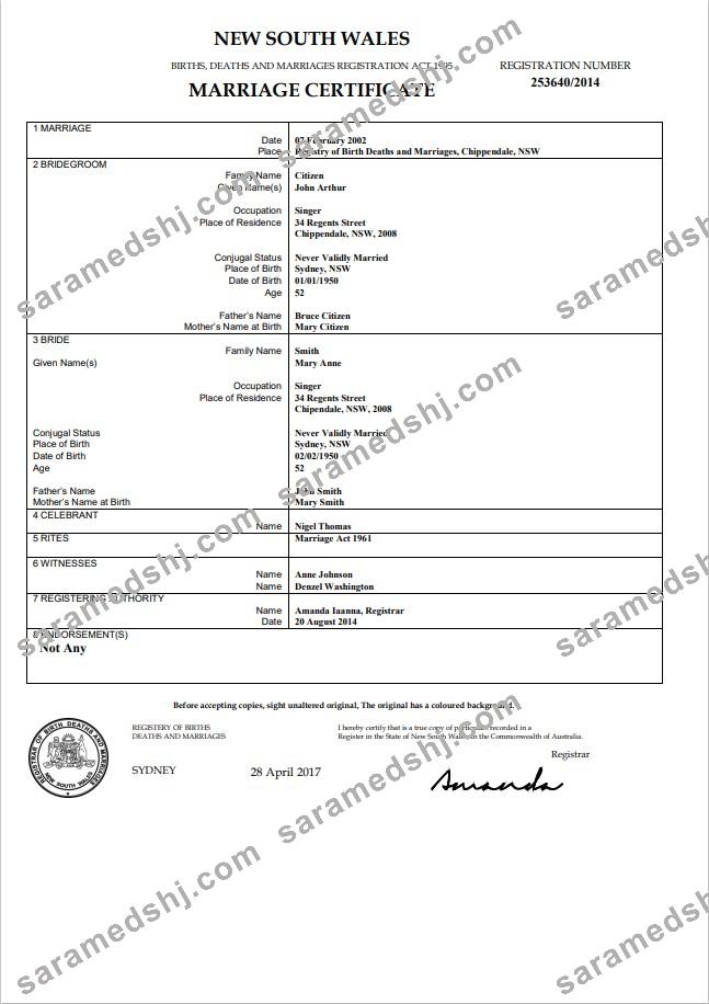 Australia Northern Territory of Australia birth certificate template in Word